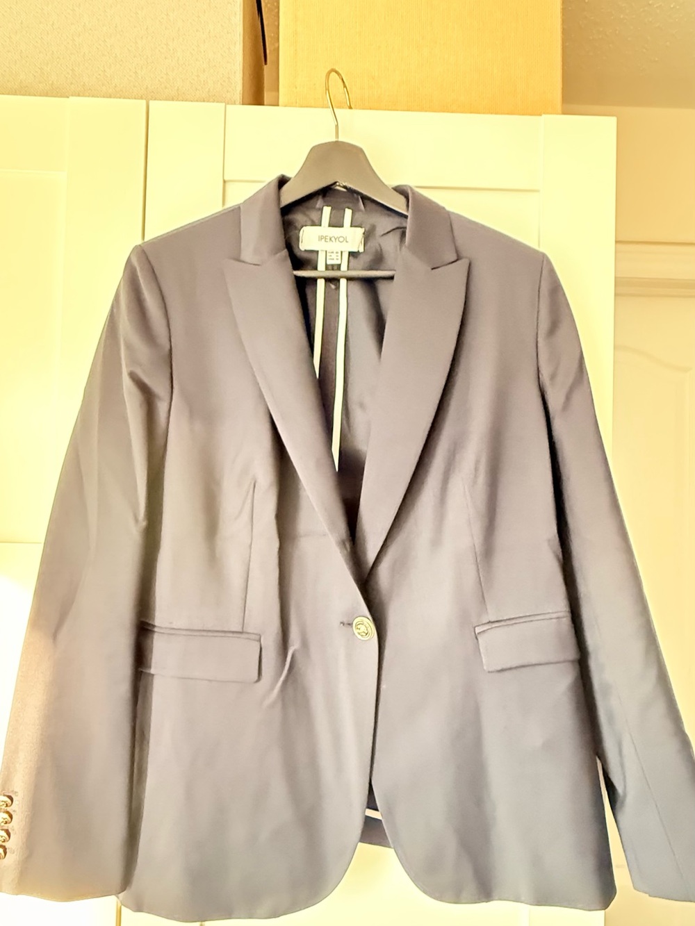 Ipekyol Women’s Navy Wool Single-Button Blazer Size 10